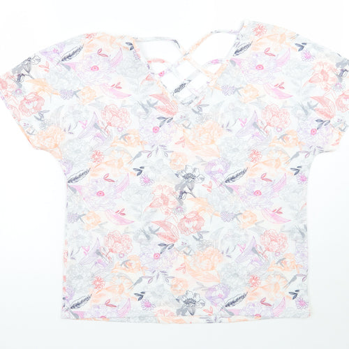 Marks and Spencer Womens White Floral  Basic Blouse Size 12