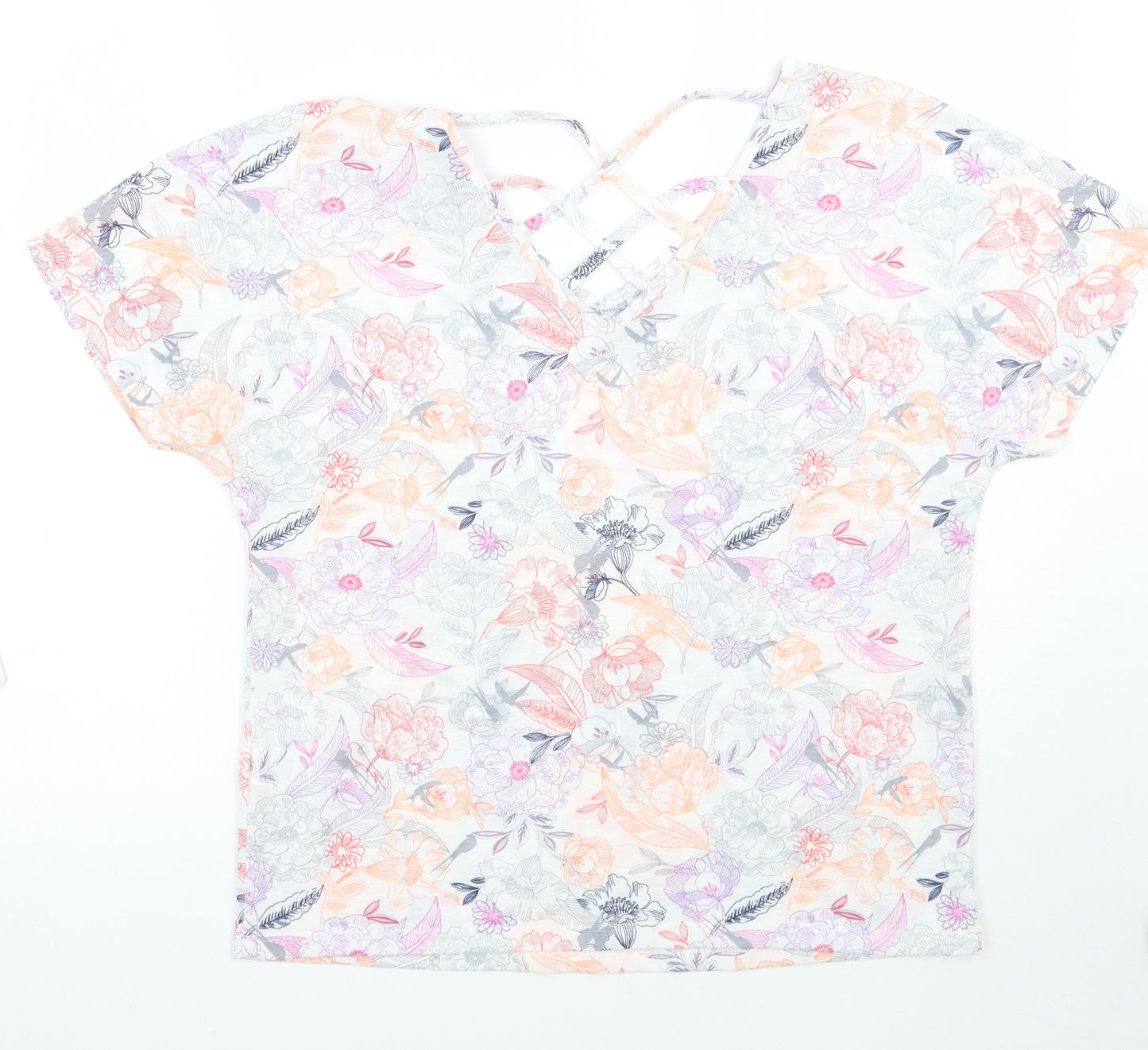 Marks and Spencer Womens White Floral  Basic Blouse Size 12