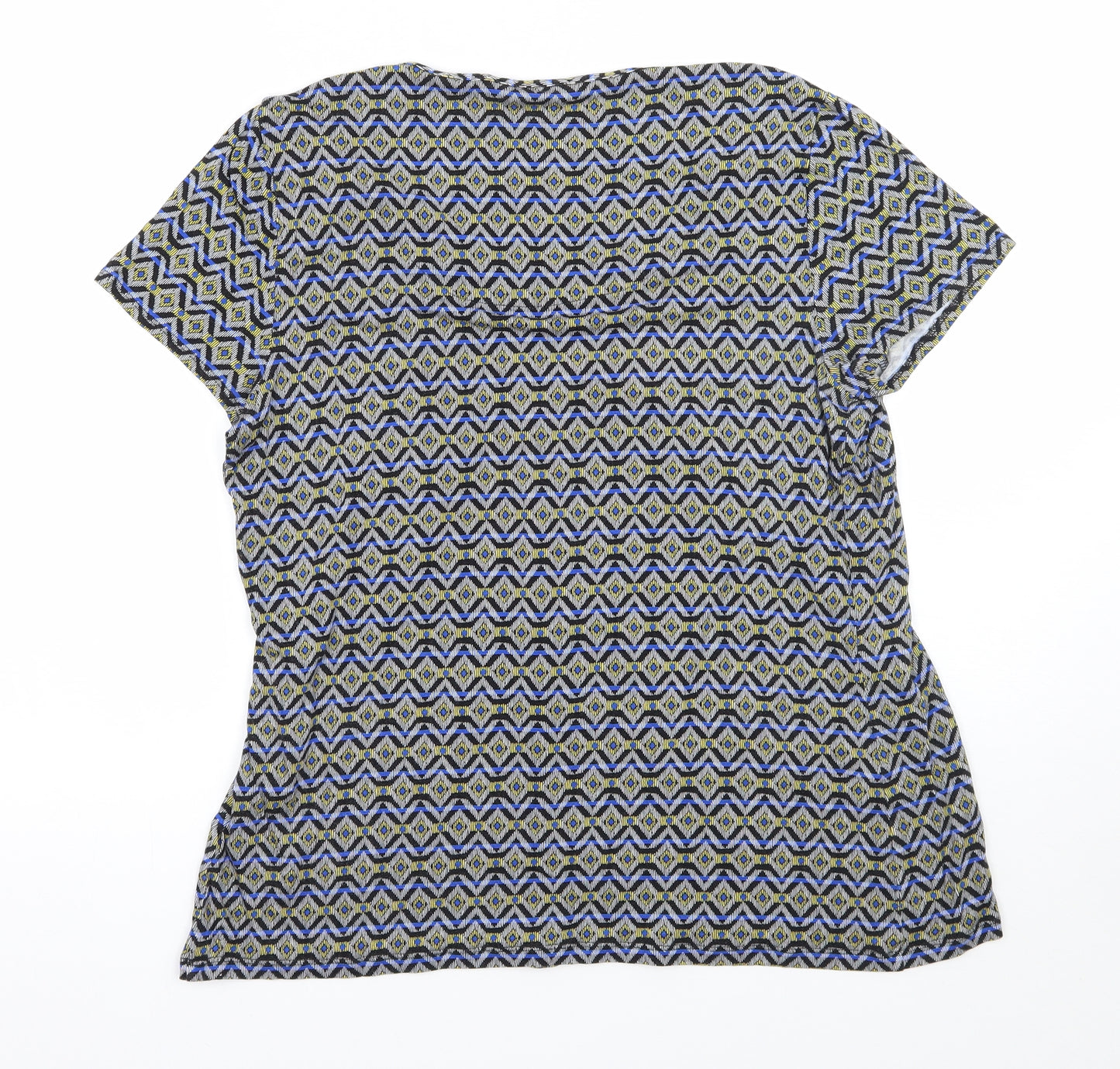 Marks and Spencer Womens Black Geometric  Basic T-Shirt Size 14