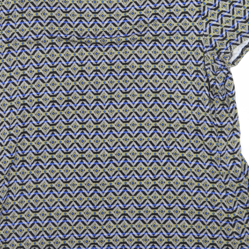 Marks and Spencer Womens Black Geometric  Basic T-Shirt Size 14
