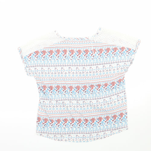 Marks and Spencer Womens White Floral  Basic T-Shirt Size 8