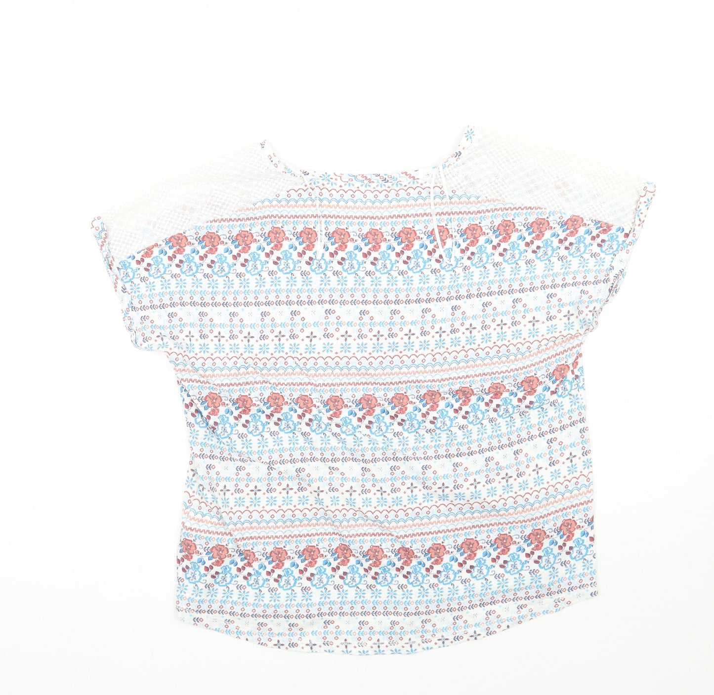 Marks and Spencer Womens White Floral  Basic T-Shirt Size 8