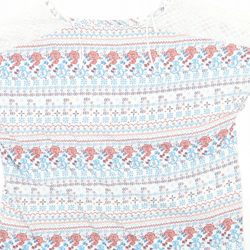 Marks and Spencer Womens White Floral  Basic T-Shirt Size 8