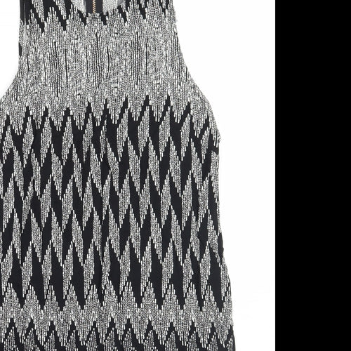 Izabel Womens Black Geometric  Basic Tank Size 14