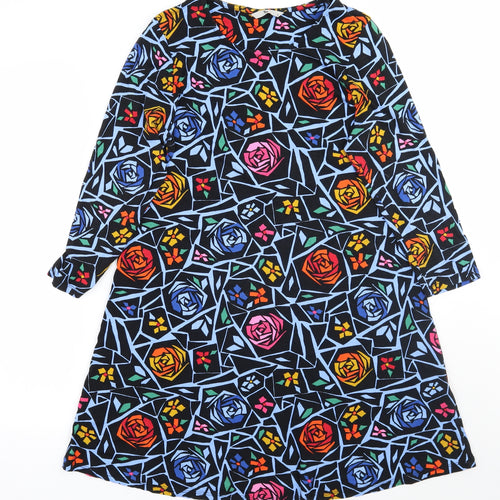 TU Womens Black Geometric  A-Line  Size 12