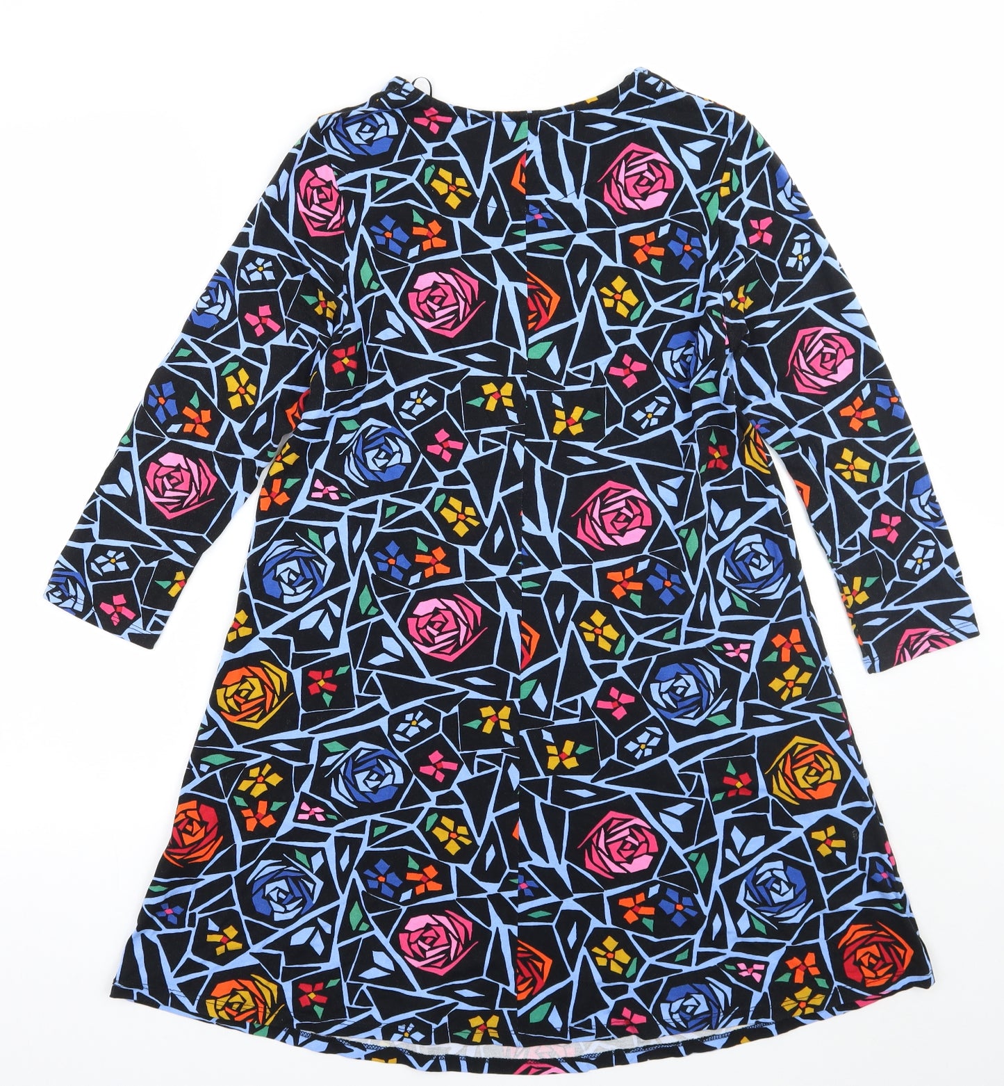 TU Womens Black Geometric  A-Line  Size 12