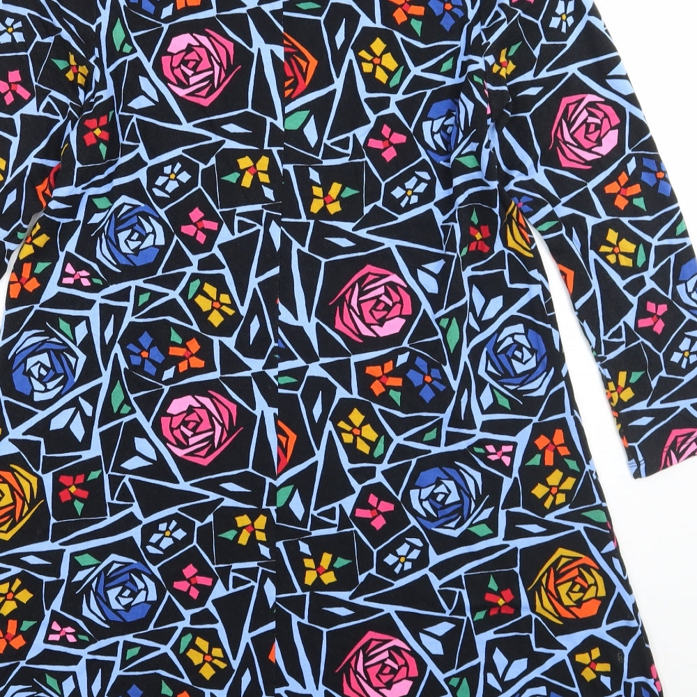 TU Womens Black Geometric  A-Line  Size 12