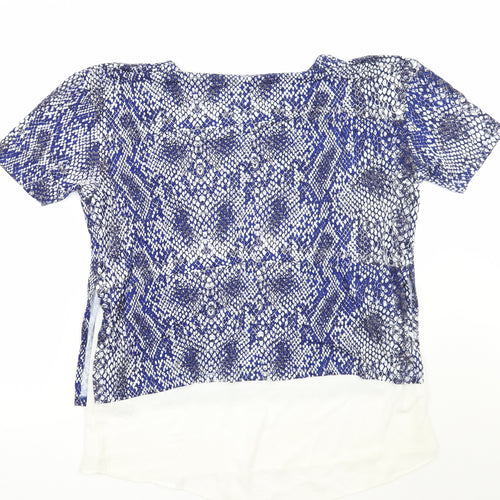Marks and Spencer Womens Blue Animal Print  Basic T-Shirt Size 12