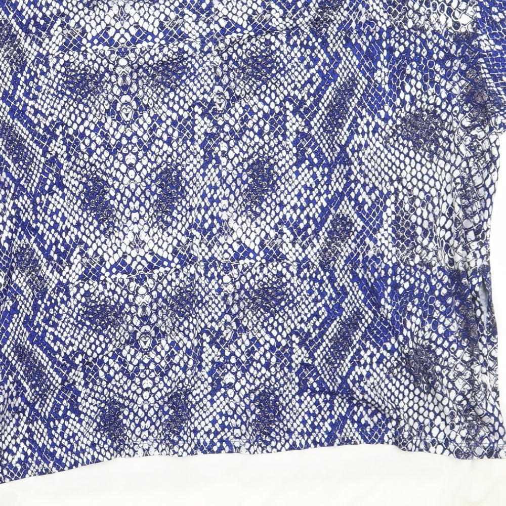 Marks and Spencer Womens Blue Animal Print  Basic T-Shirt Size 12