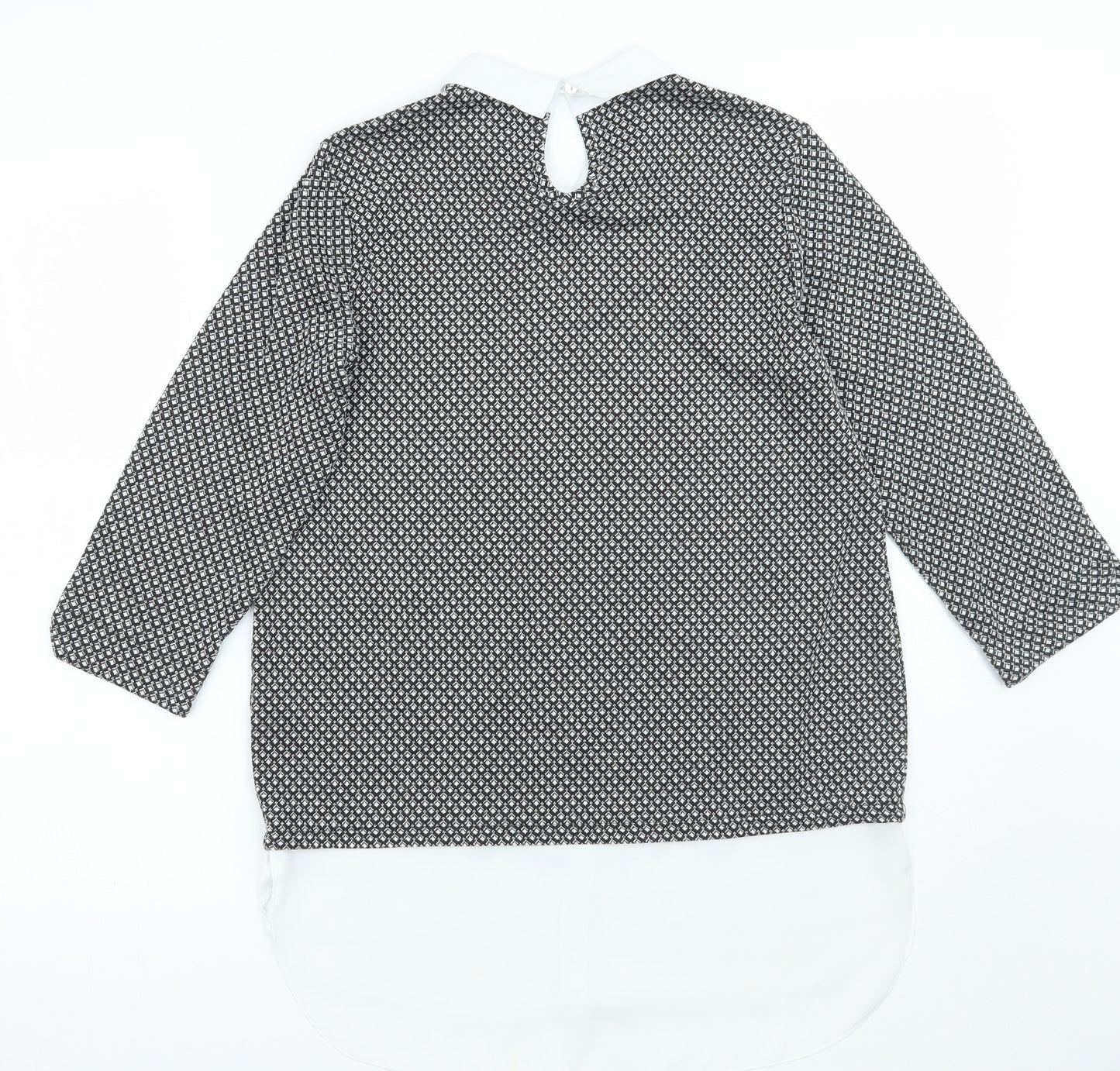 Dorothy Perkins Womens Black Geometric  Basic Blouse Size 10