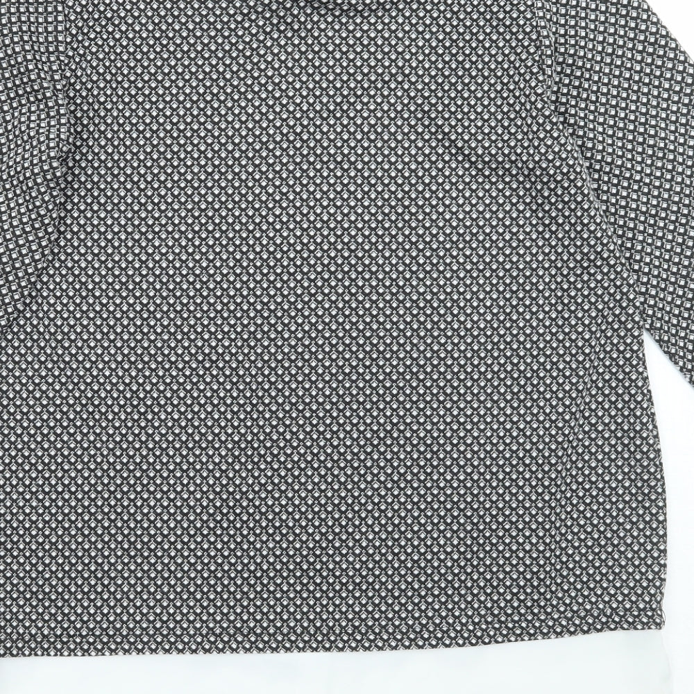 Dorothy Perkins Womens Black Geometric  Basic Blouse Size 10