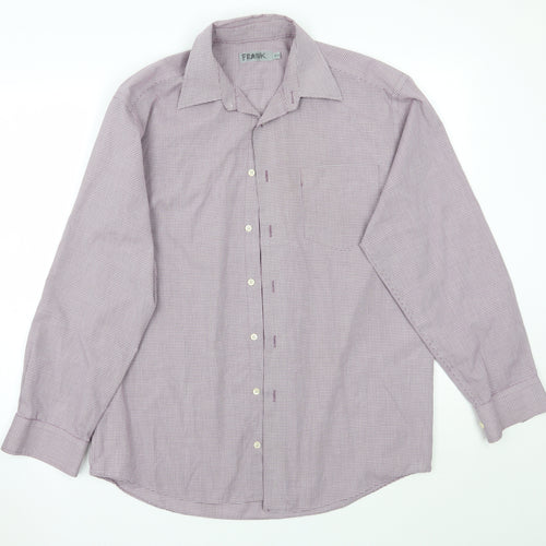 Marks and Spencer Mens Purple Check   Button-Up Size 15