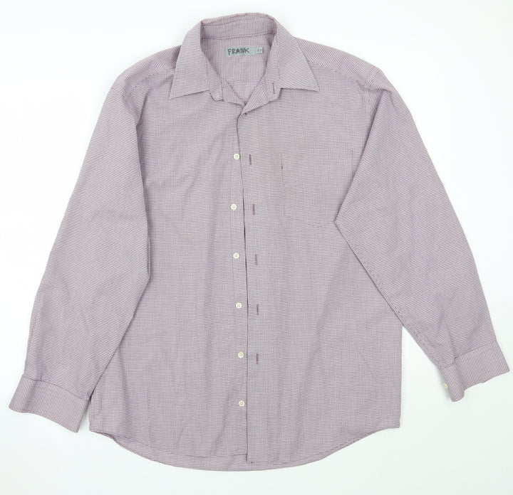 Marks and Spencer Mens Purple Check Button-Up Size 15
