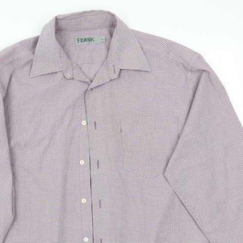 Marks and Spencer Mens Purple Check   Button-Up Size 15