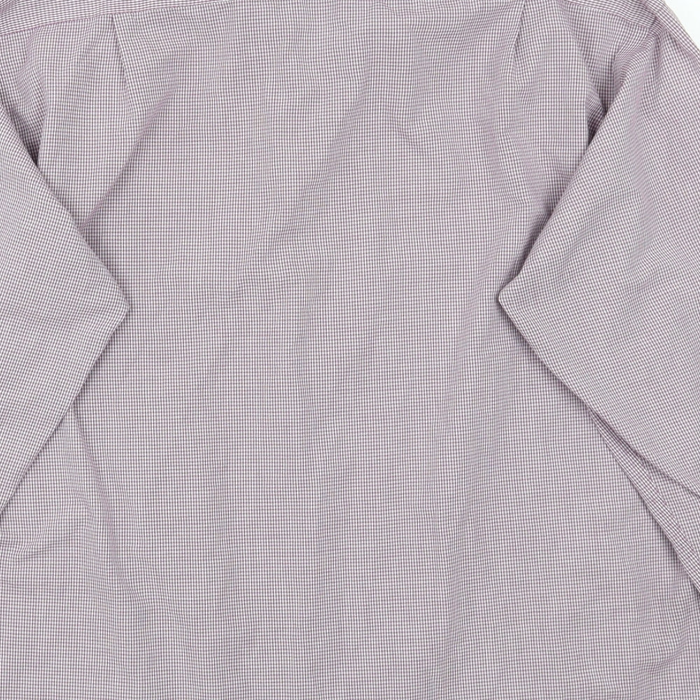 Marks and Spencer Mens Purple Check   Button-Up Size 15