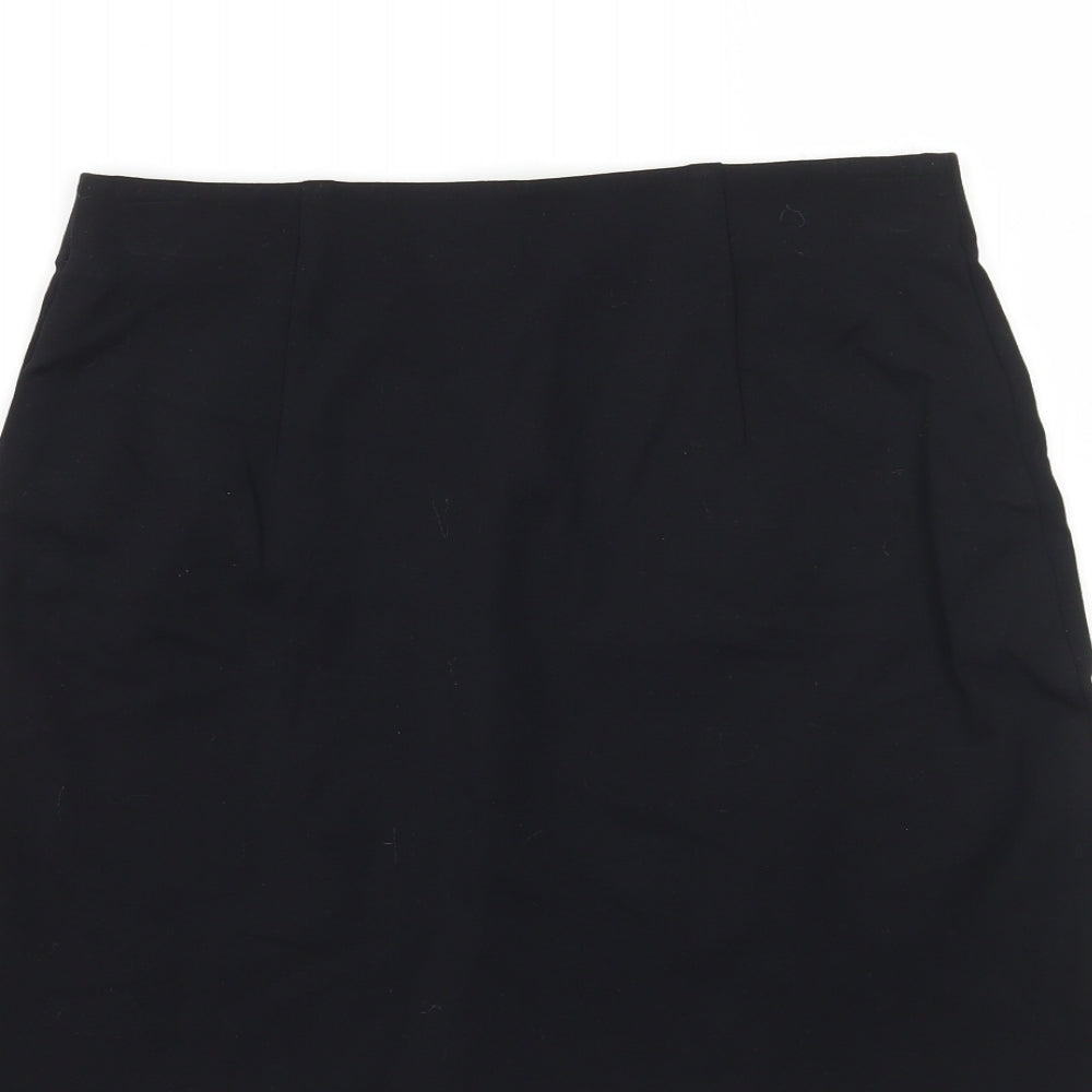 Marks and Spencer Womens Black  Rayon A-Line Skirt Size 8