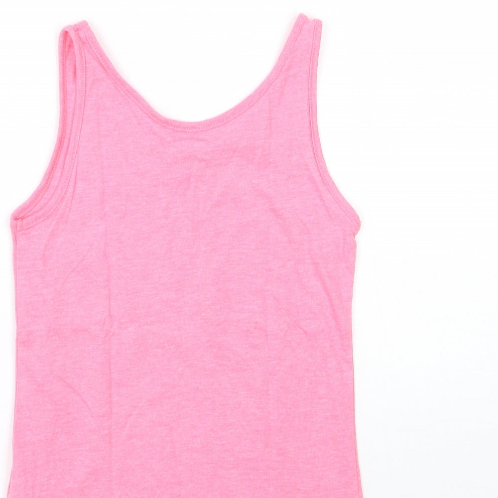 Young Dimension Girls Pink Floral  Basic Tank Size 6-7 Years