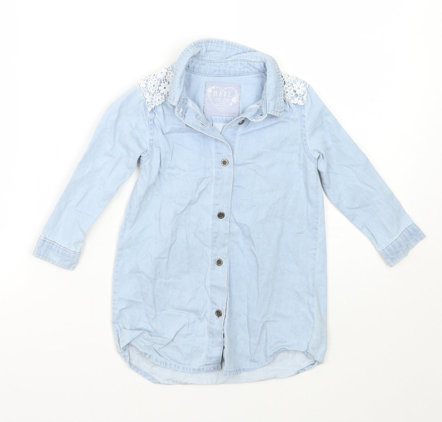 Primark Girls Blue   Basic Button-Up Size 12-18 Months