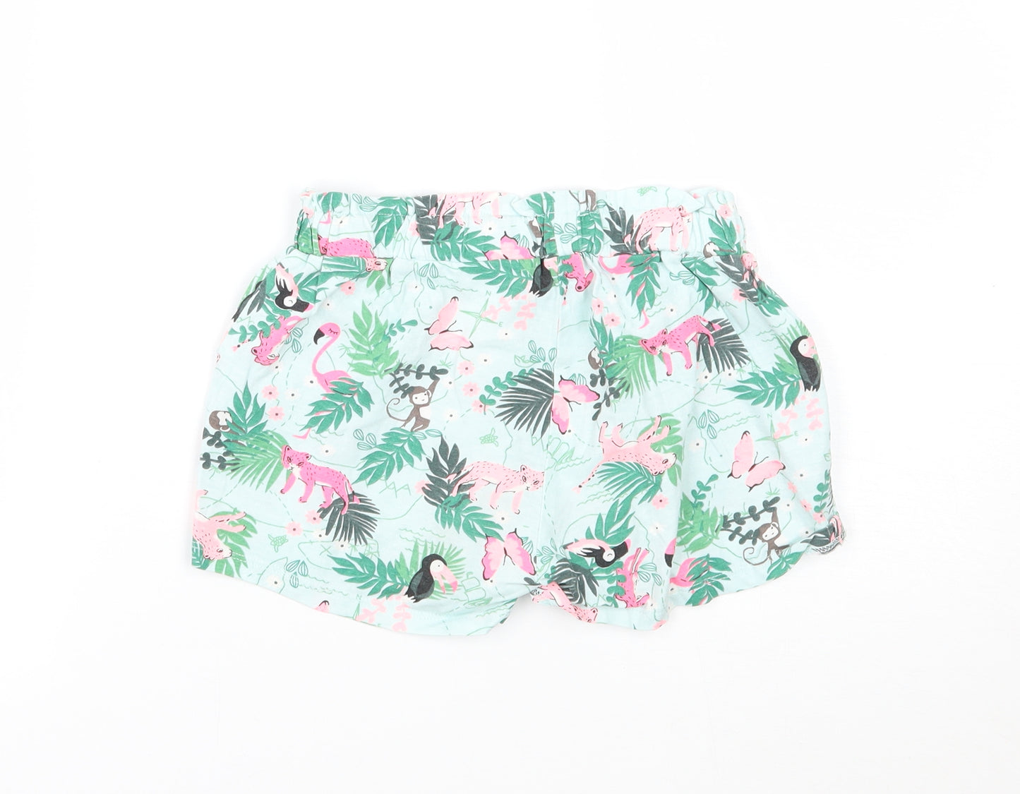 H&M Girls Green Floral  Bermuda Shorts Size 5-6 Years
