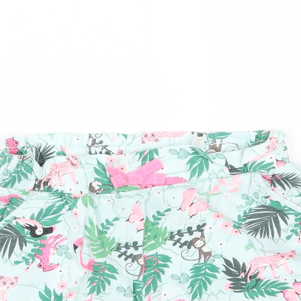 H&M Girls Green Floral  Bermuda Shorts Size 5-6 Years