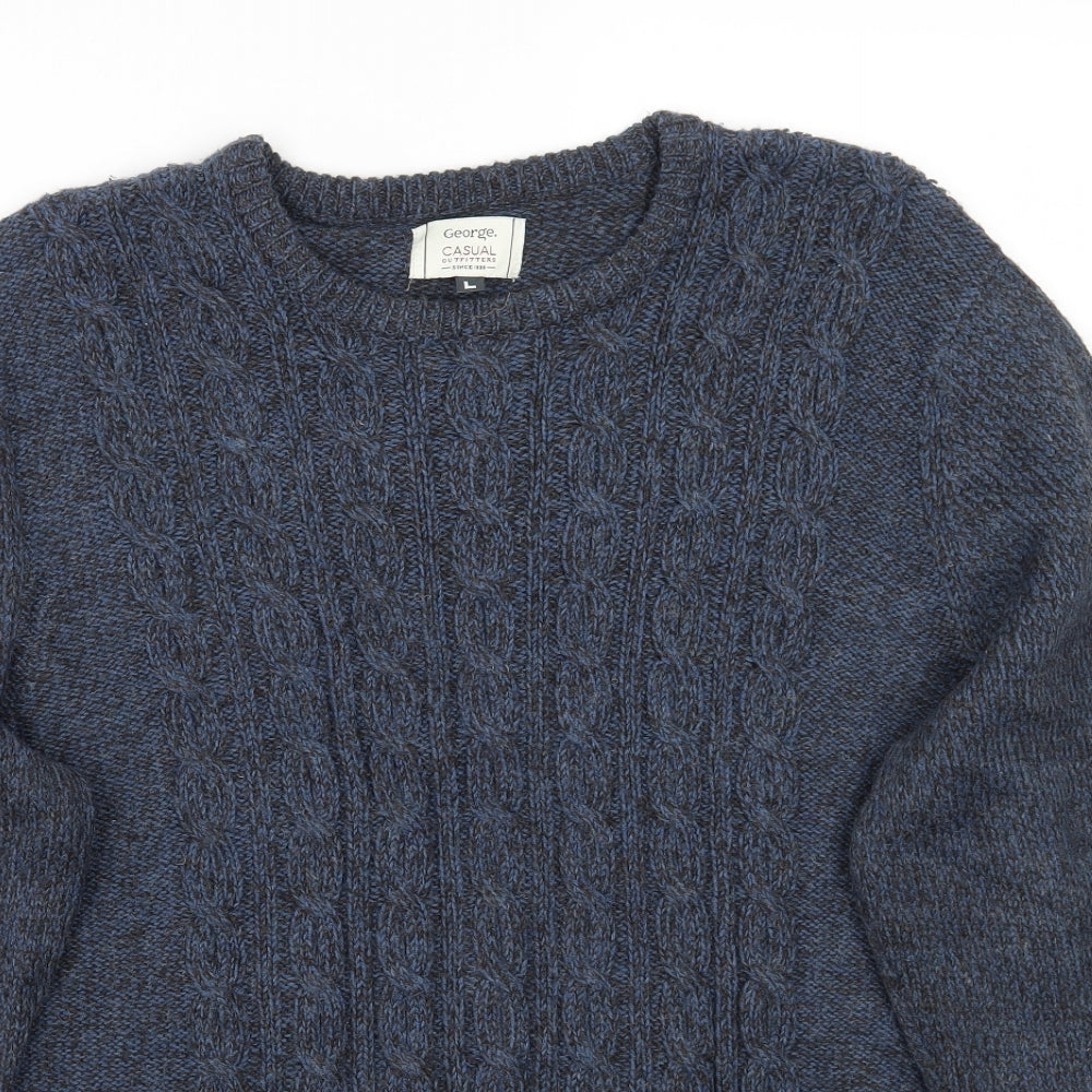 George Mens Blue   Pullover Jumper Size L