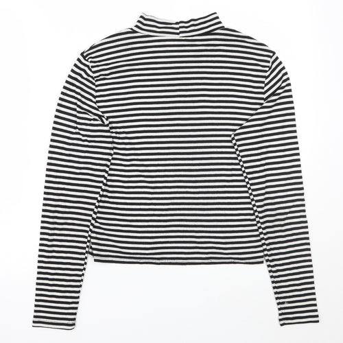 H&M Womens White Striped  Pullover Jumper Size L