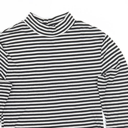 H&M Womens White Striped  Pullover Jumper Size L