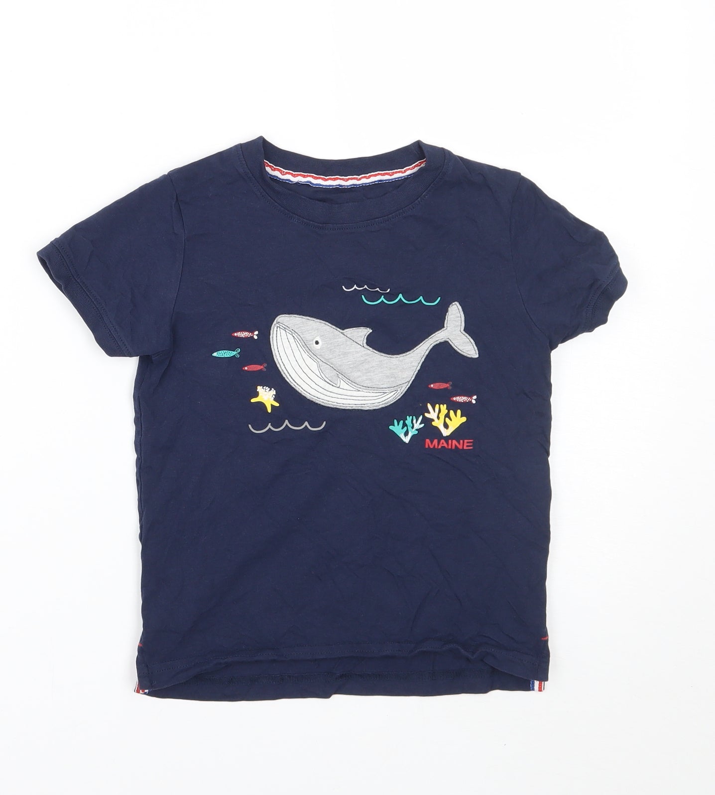 Maine Boys Blue   Basic T-Shirt Size 3-4 Years
