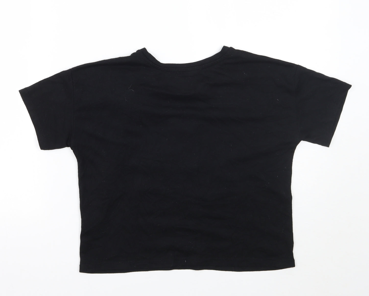 George Girls Black   Basic T-Shirt Size 12 Years