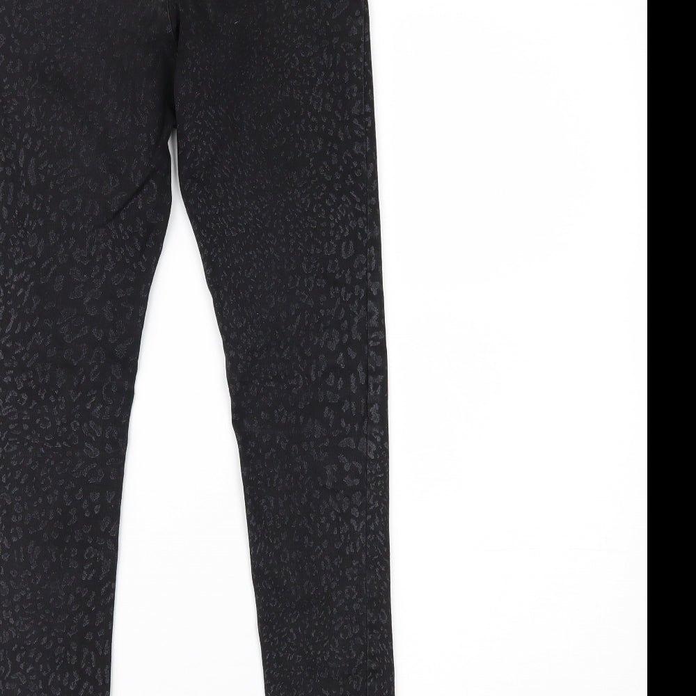 NEXT Girls Black Animal Print Denim Jegging Jeans Size 12 Years