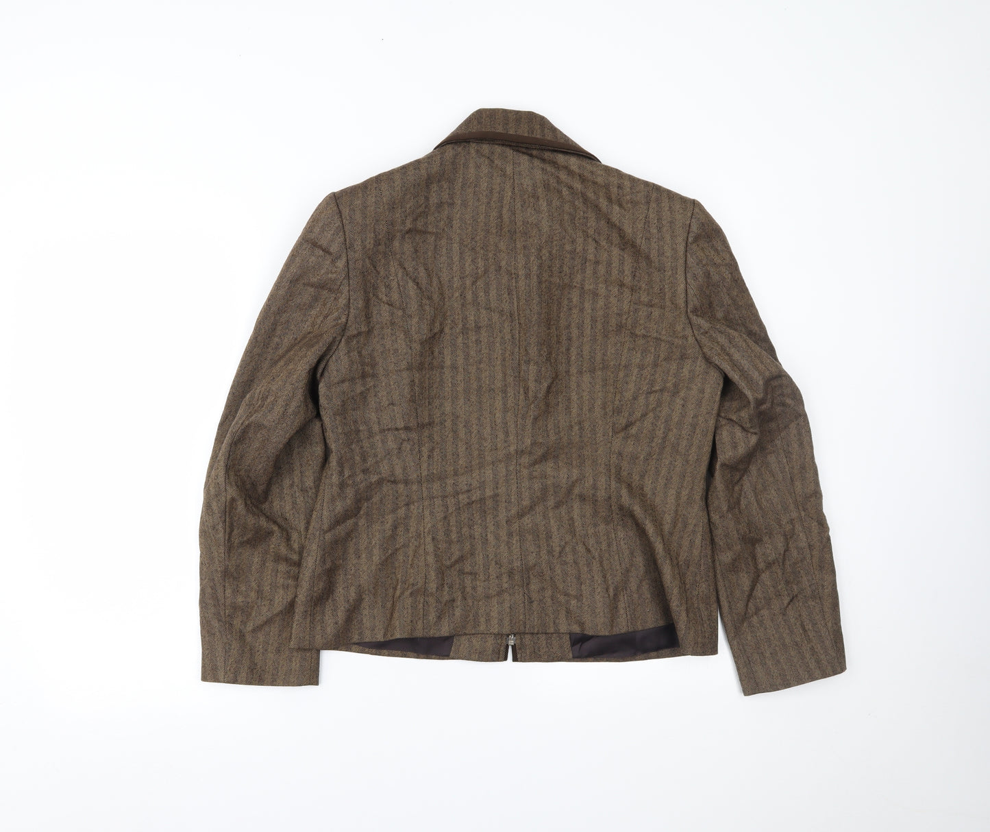 Viyella Womens Beige Striped  Jacket Blazer Size 12