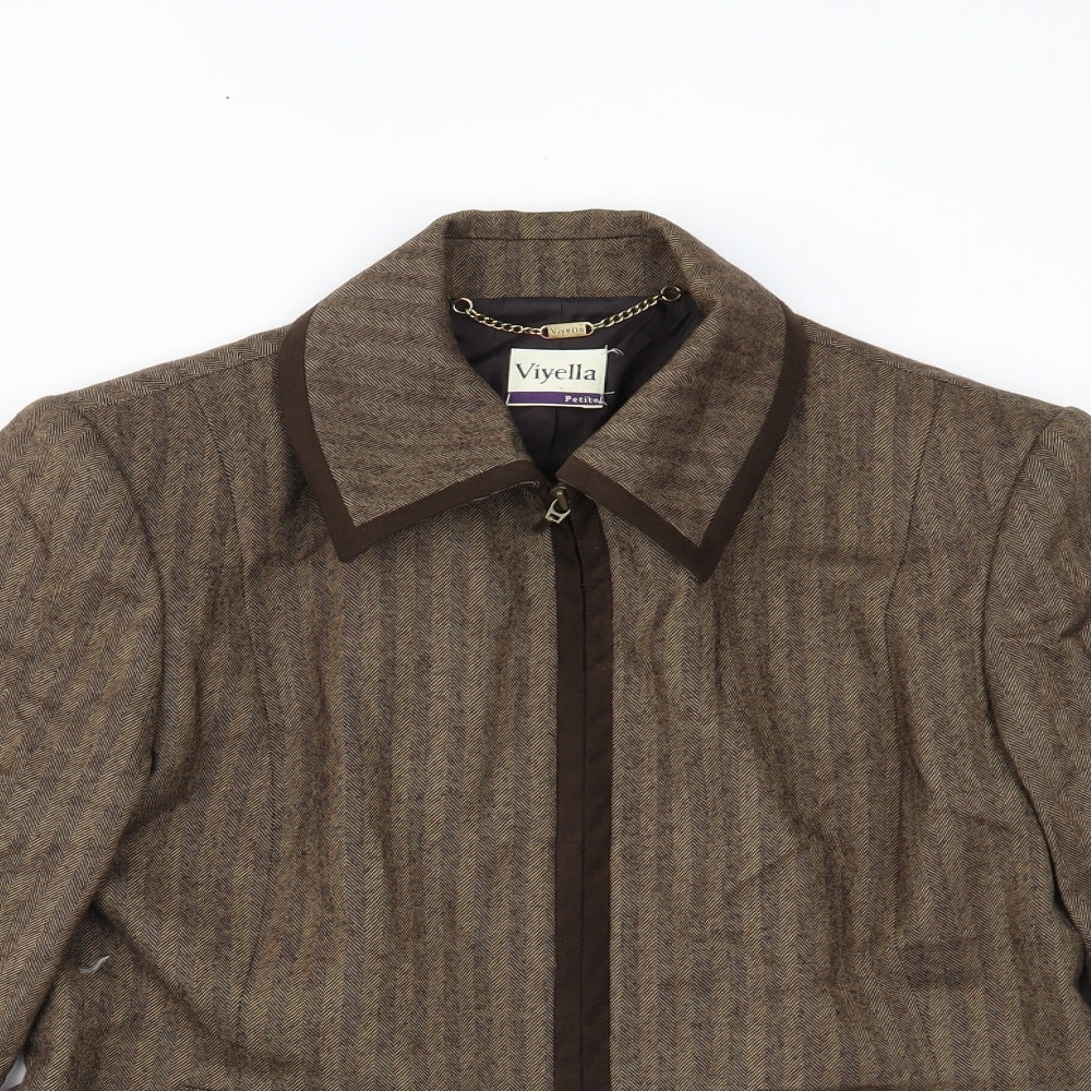 Viyella Womens Beige Striped  Jacket Blazer Size 12