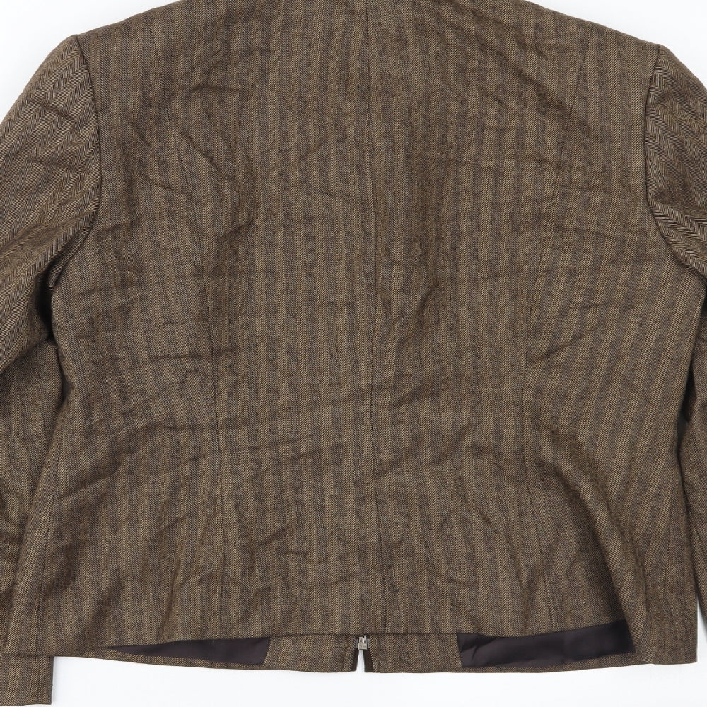 Viyella Womens Beige Striped  Jacket Blazer Size 12