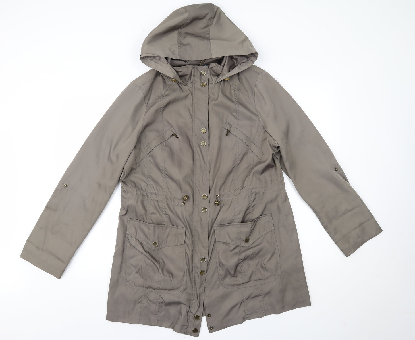 Maine Womens Beige   Varsity Jacket Coat Size 16