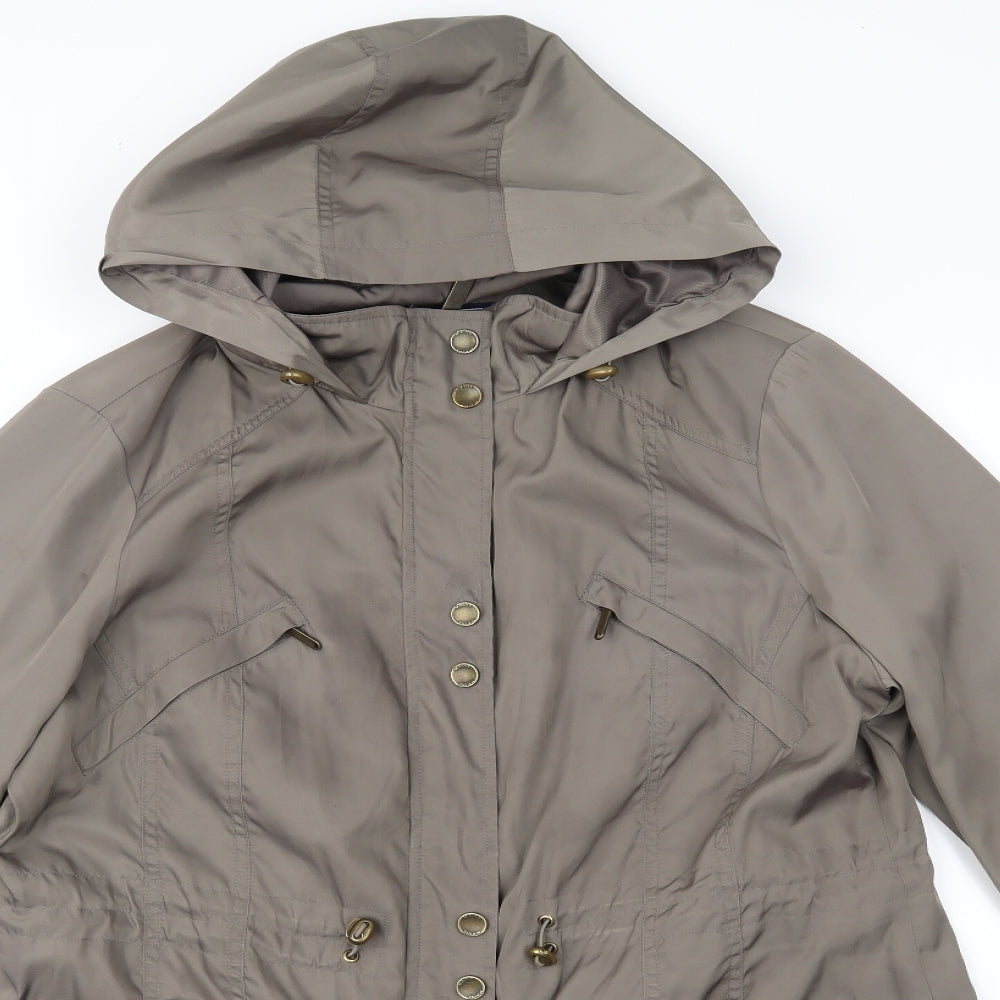 Maine Womens Beige   Varsity Jacket Coat Size 16