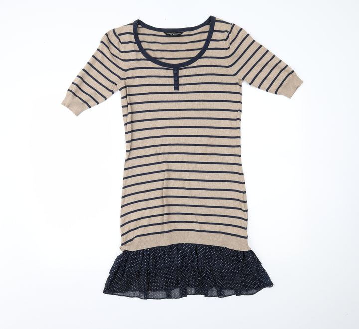 Dorothy Perkins Womens Multicoloured Striped Jumper Dress Size 8