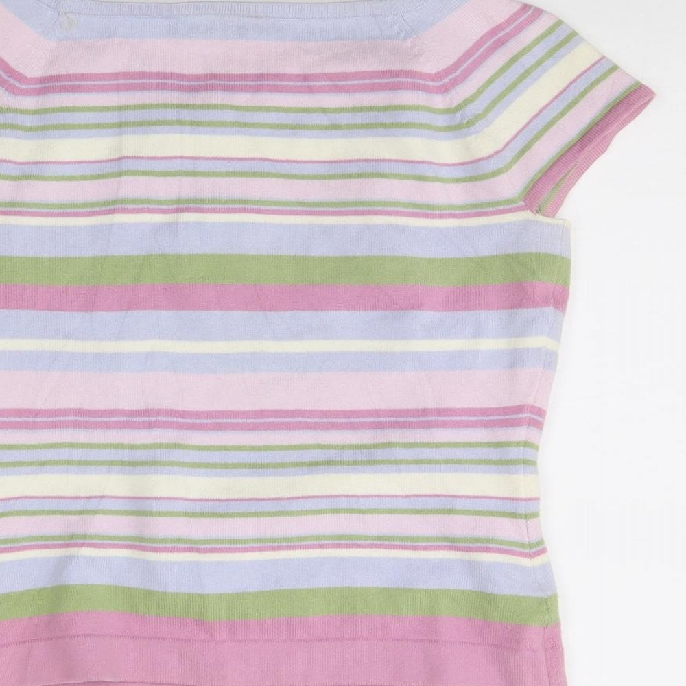 Principles Womens Pink Striped  Pullover Jumper Size 8