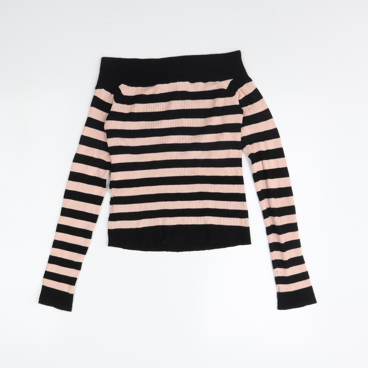 Miss Selfridge Womens Pink Striped  Pullover Jumper Size 12