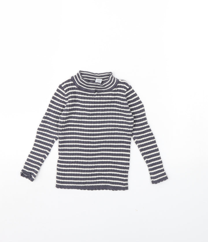 TU Girls Blue Striped Pullover Jumper Size 2 Years