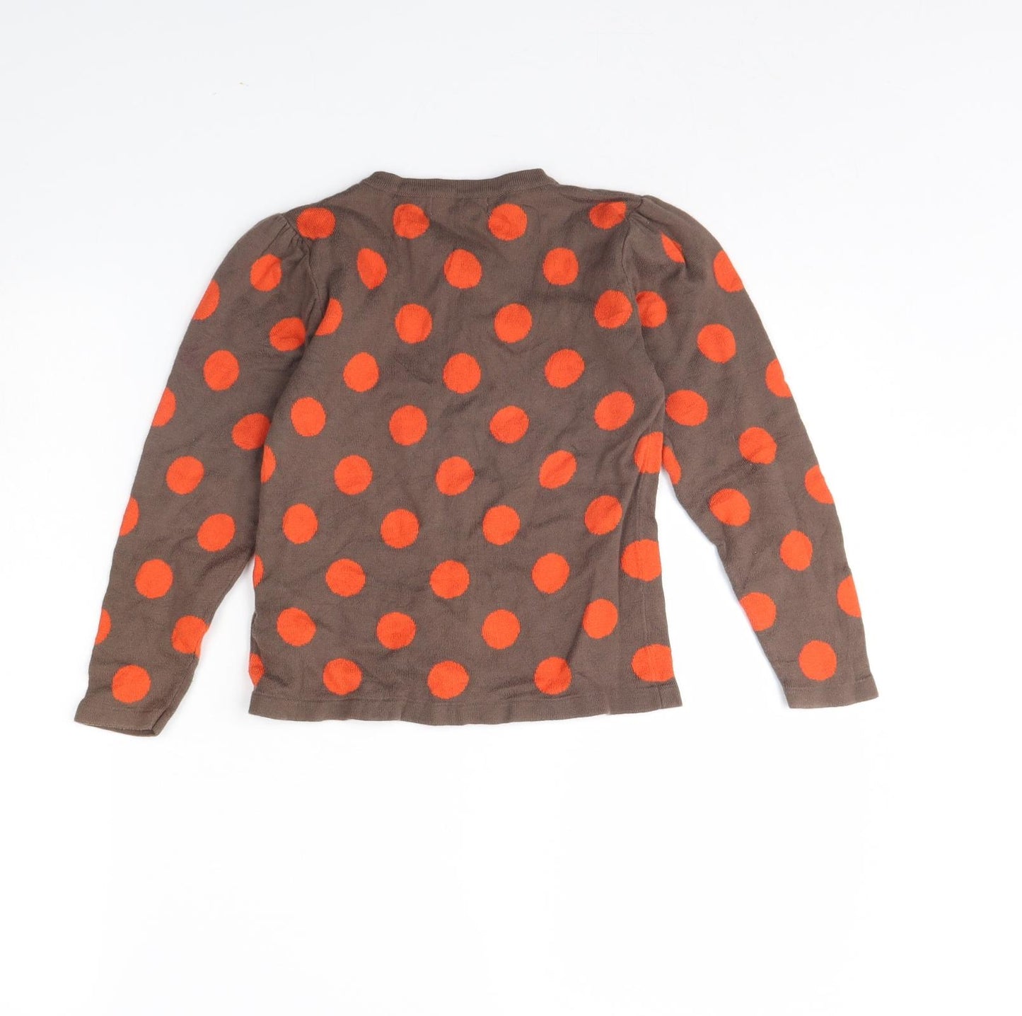 m&s Girls Brown Polka Dot  Cardigan Jumper Size 5 Years