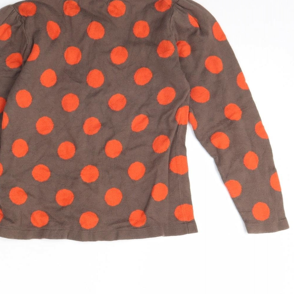 m&s Girls Brown Polka Dot  Cardigan Jumper Size 5 Years