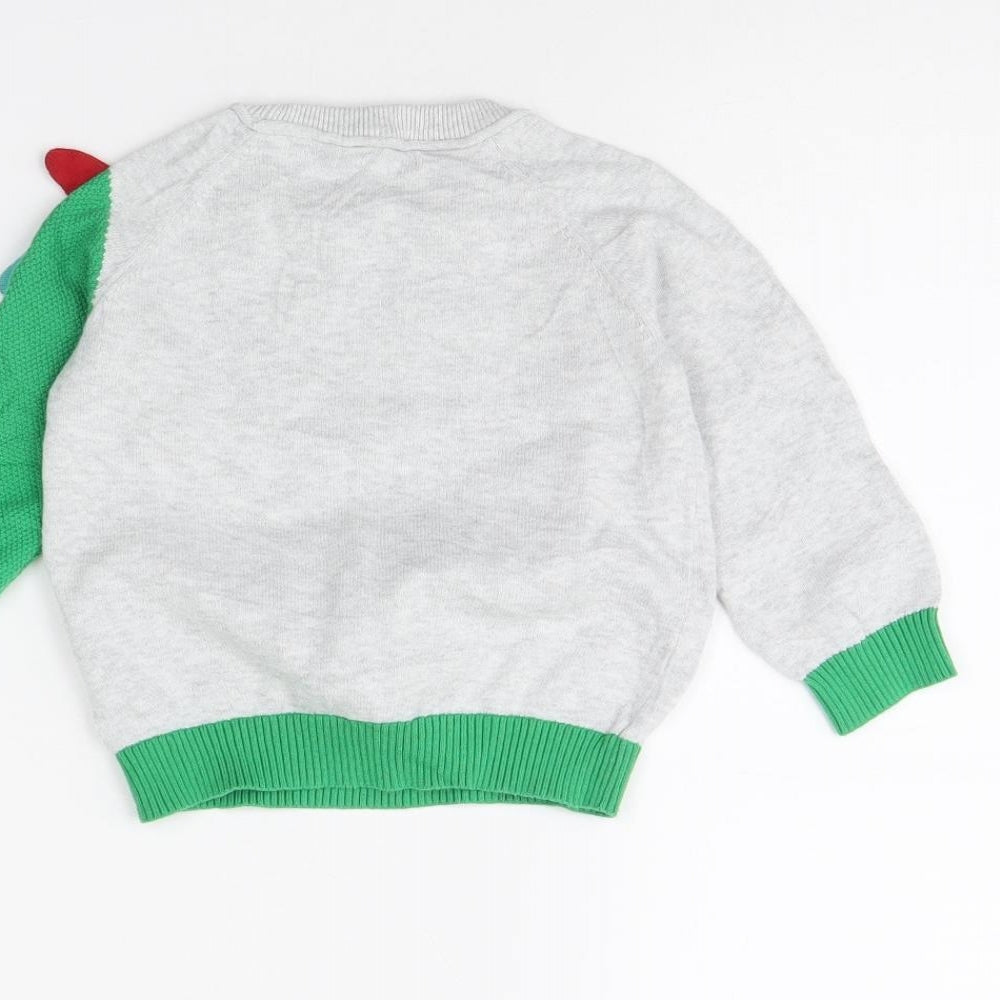 Blue Zoo Baby Grey   Pullover Jumper Size 18-24 Months  - Dinosaur