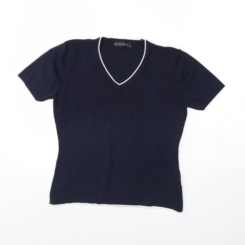 Just Elegance Womens Blue   Basic Blouse Size M