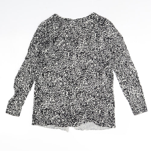 Peacocks Womens Black Animal Print  Cape Jumper Size 12