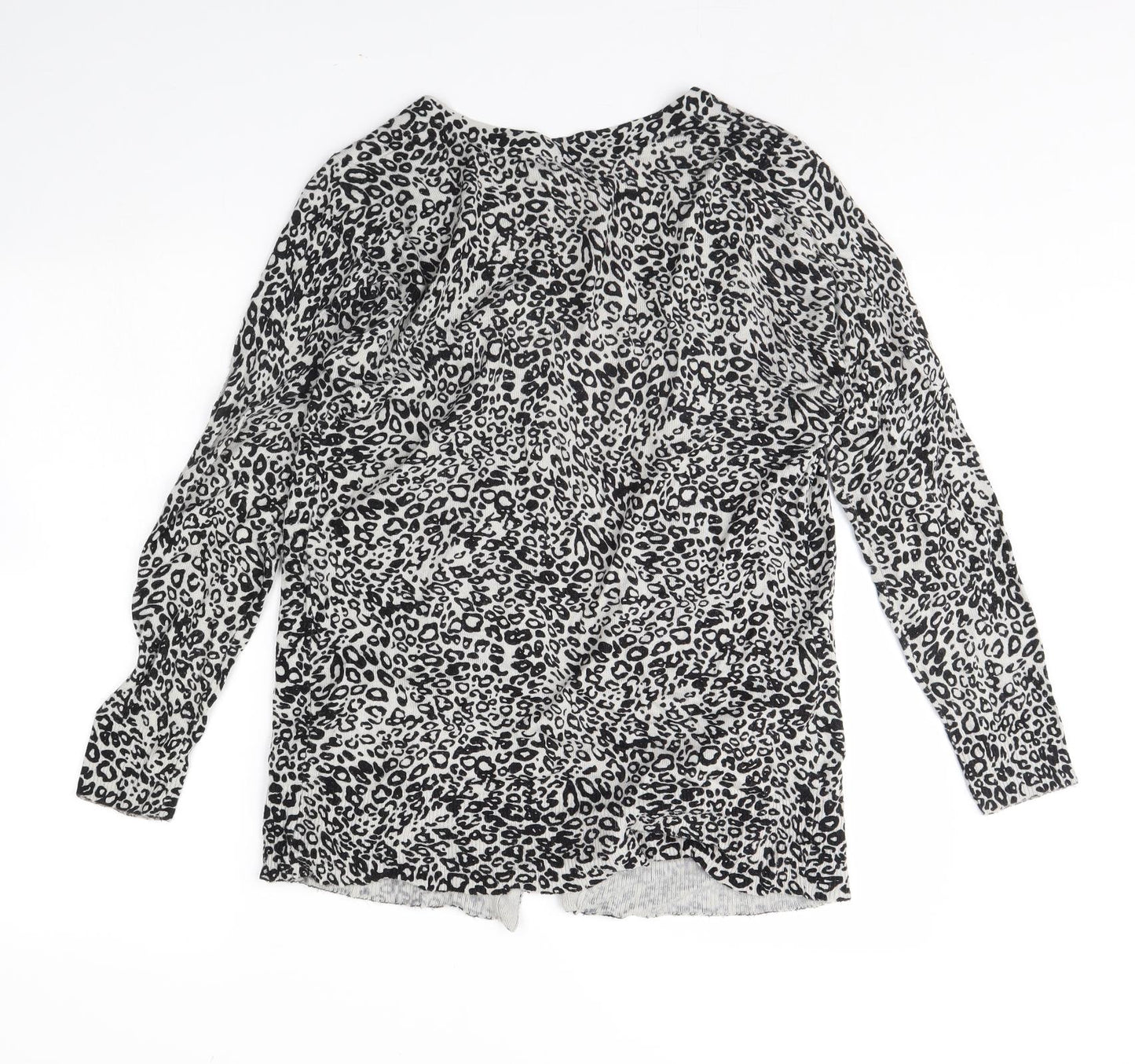 Peacocks Womens Black Animal Print  Cape Jumper Size 12