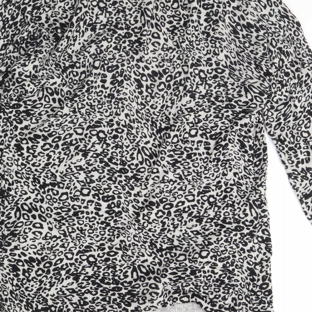Peacocks Womens Black Animal Print  Cape Jumper Size 12