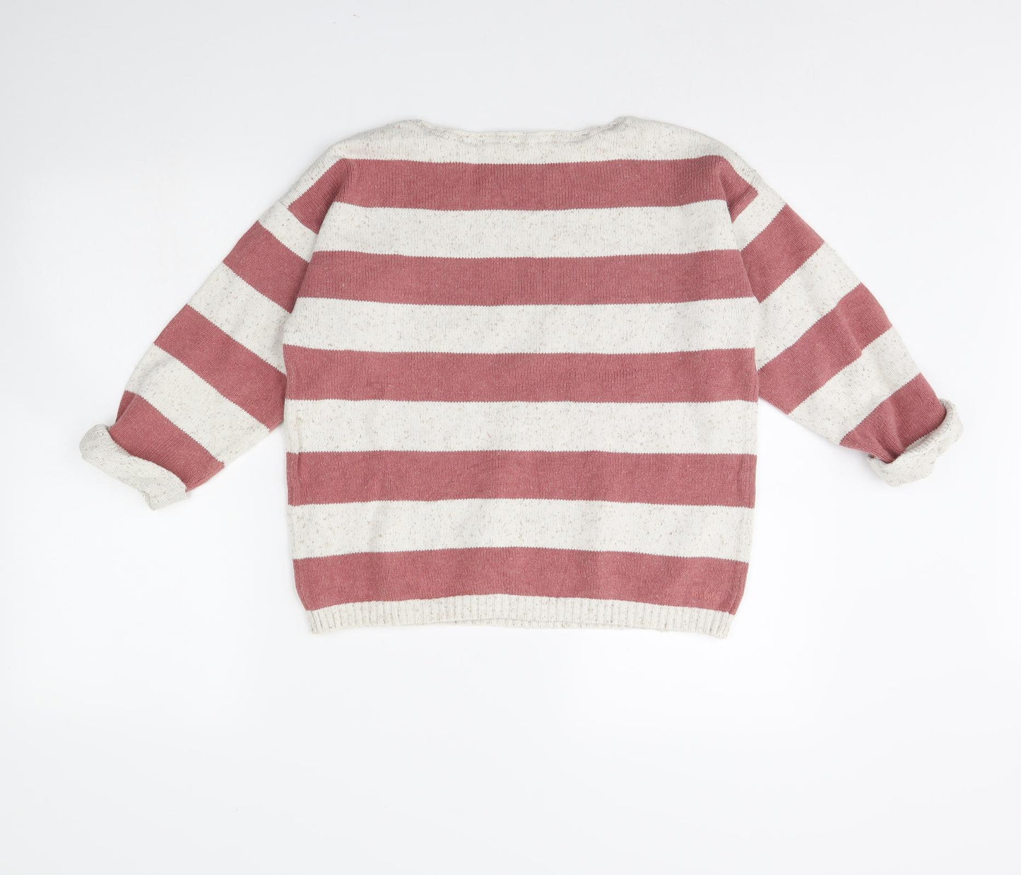 Fat Face Womens White Striped  Pullover Jumper Size 12