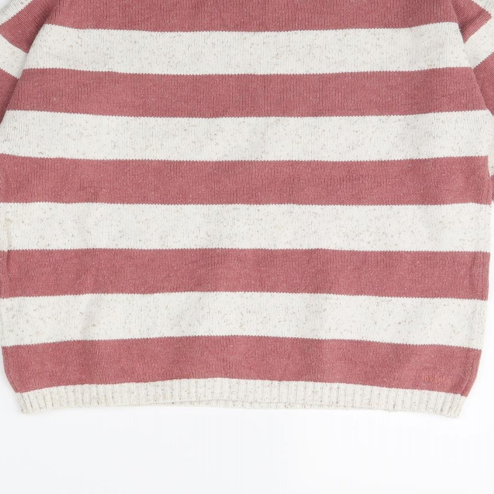 Fat Face Womens White Striped  Pullover Jumper Size 12