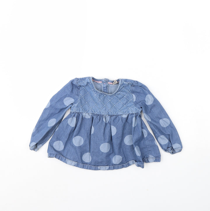 TU Girls Blue Polka Dot  Fit & Flare  Size 18 Months