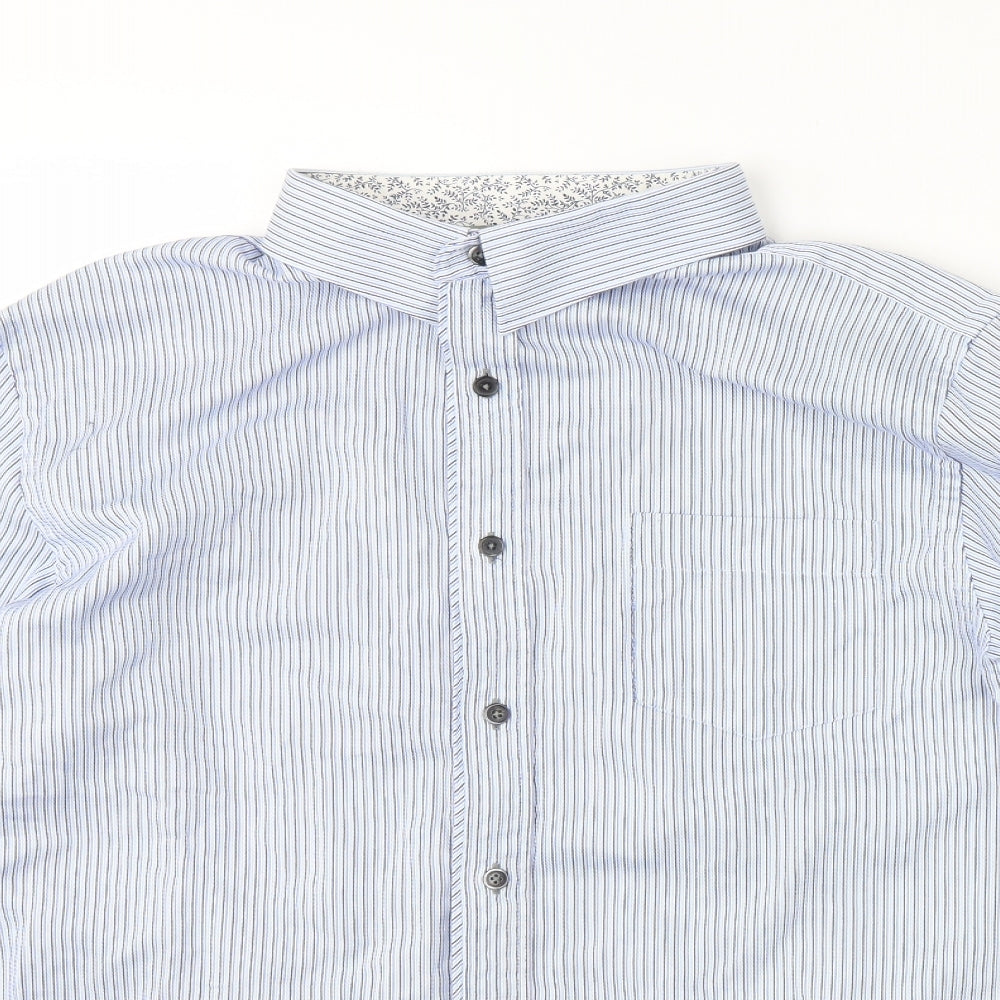 Jeff Banks Mens Blue    Dress Shirt Size L